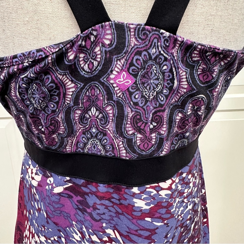 PrAna Amaya Purple Patterned Women's Athletic Dress - Picture 5 of 7
